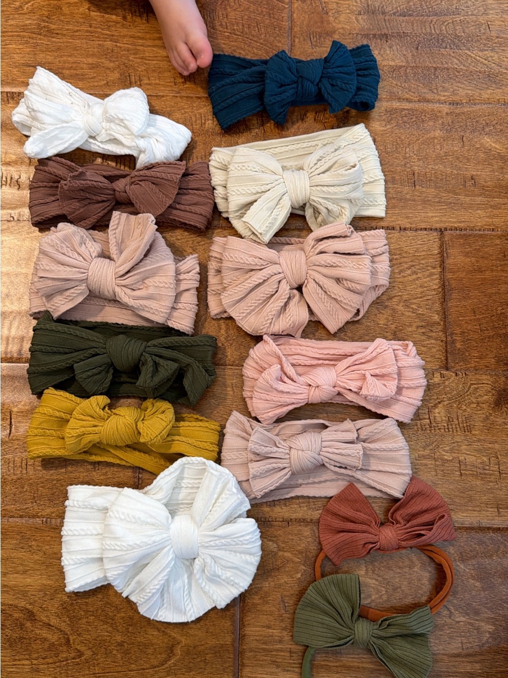 Baby Girls Ribbed Bow Headband - Pink, Cream, Green & More